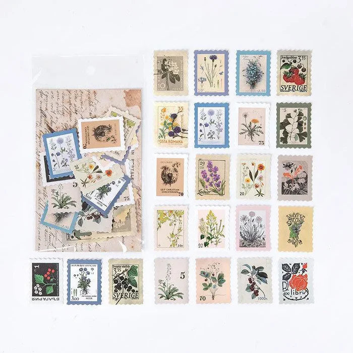 Stickers de Sellos Postales Vintage